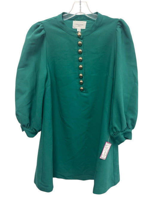 Pomander Place Size M Emerald Green Polyester Blend 3/4 Balloon Sleeve Dress Emerald Green / M