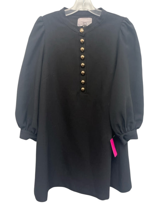 Pomander Place Size M Black Polyester Blend 3/4 Balloon Sleeve 1/2 Button Dress Black / M