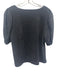 Queen of Sparkles Size M Black Cotton Blend Rhinestone 1/2 Puff Sleeve Top Black / M