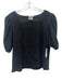 Queen of Sparkles Size M Black Cotton Blend Rhinestone 1/2 Puff Sleeve Top Black / M
