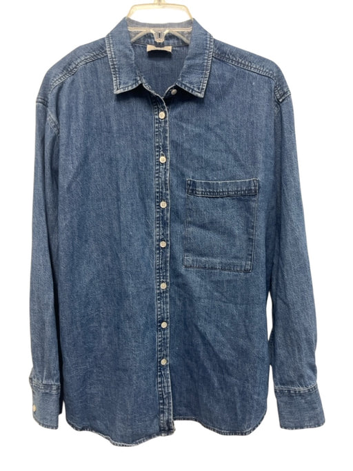 AYR Size M Medium Wash Cotton Chambray Long Sleeve Button Up Shirt Top Medium Wash / M