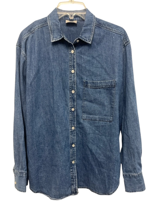 AYR Size M Medium Wash Cotton Chambray Long Sleeve Button Up Shirt Top Medium Wash / M