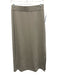 AYR Size S Taupe Beige Pima Cotton Elastic Waistband Side Slit Midi Skirt Taupe Beige / S
