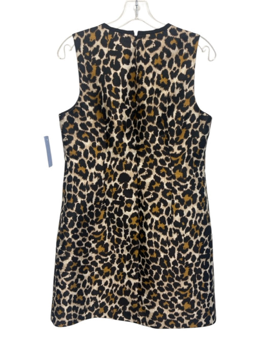 J. Crew Size 6 Beige, Brown & Black Polyester Leopard Print Sleeveless Dress Beige, Brown & Black / 6