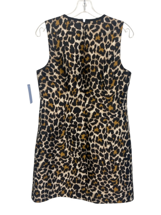J. Crew Size 6 Beige, Brown & Black Polyester Leopard Print Sleeveless Dress Beige, Brown & Black / 6