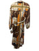 Alden Adair Size S cream, brown & multi print Polyester Satin Chain Print Dress cream, brown & multi print / S
