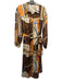 Alden Adair Size S cream, brown & multi print Polyester Satin Chain Print Dress cream, brown & multi print / S