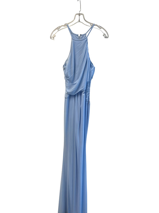 David's Bridal Size 2 Pastel Blue Polyester Halter Neck Sleeveless Gown Pastel Blue / 2