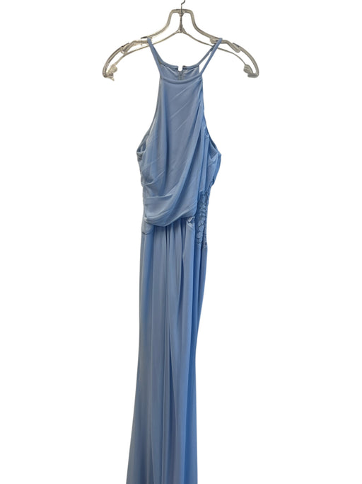 David's Bridal Size 2 Pastel Blue Polyester Halter Neck Sleeveless Gown Pastel Blue / 2