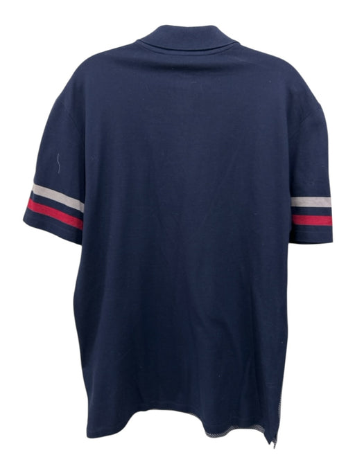 Gucci NWT Size XXL Navy & Red Cotton Micro Polo Men's Short Sleeve Navy & Red / XXL