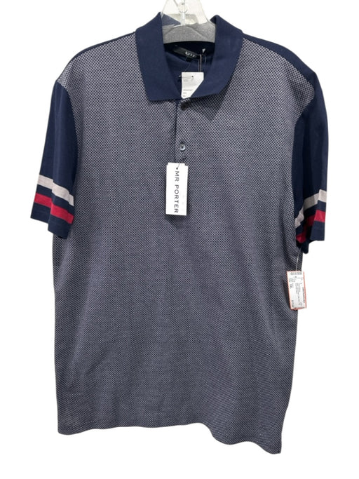 Gucci NWT Size XXL Navy & Red Cotton Micro Polo Men's Short Sleeve Navy & Red / XXL