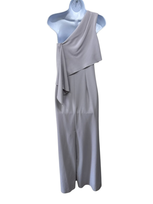 Amsale Size 0 Gray Polyester Blend One Shoulder Side Zip Full Length Gown Gray / 0