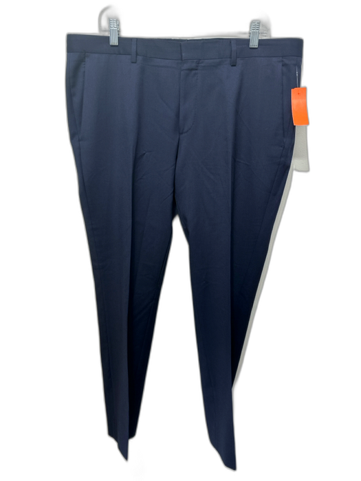 Boss Size 36 Navy Wool Blend Solid Dress Men's Pants Navy / 36