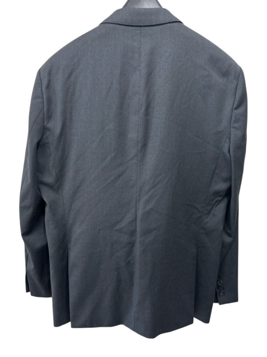 Boss Gray Wool Blend Solid Notch Lapel 2 Button Men's Suit Gray / 44