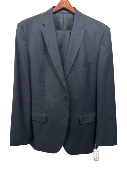 Boss Gray Wool Striped Notch Lapel 2 Button Men's Suit Gray / 44