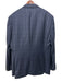 Boss Blue Wool Blend Window pane Notch Lapel 2 Button Men's Suit Blue / 44