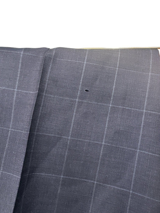 Boss Blue Wool Blend Window pane Notch Lapel 2 Button Men's Suit Blue / 44