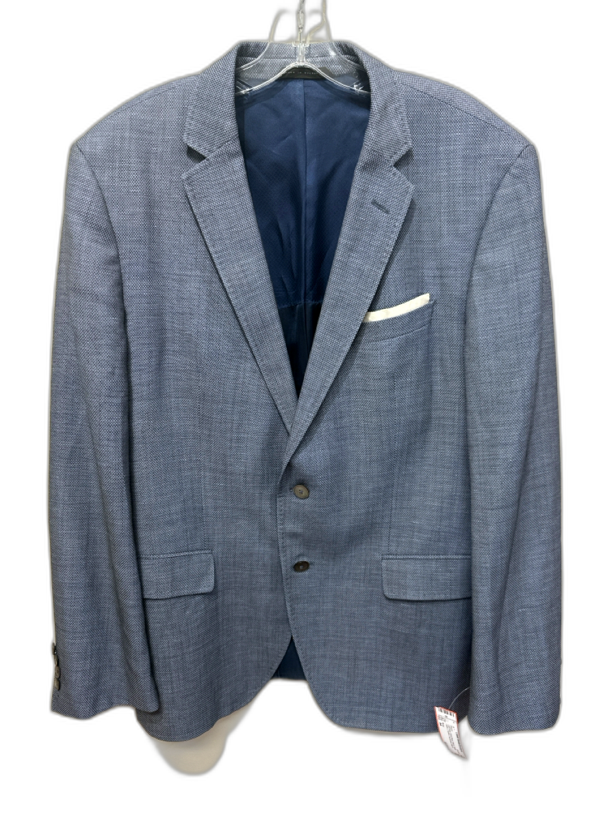 Boss Light blue Wool Blend Micro Notch Lapel 2 Button Men's Blazer ...