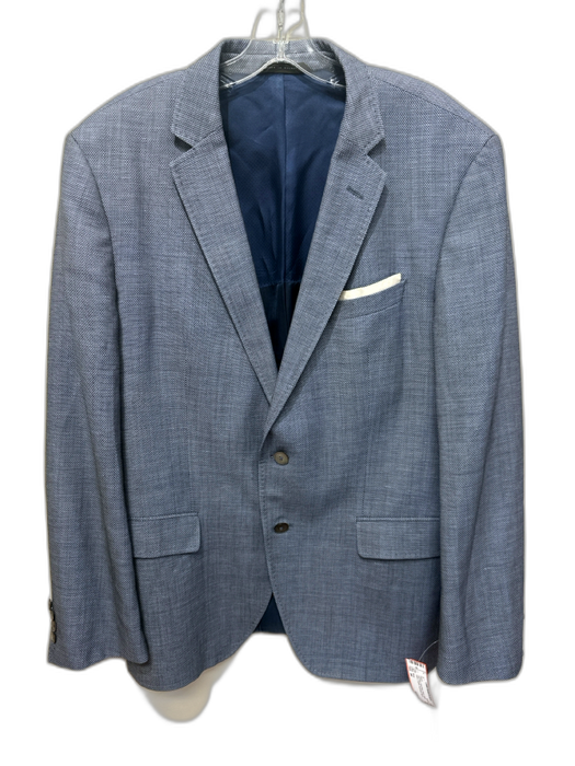 Boss Light blue Wool Blend Micro Notch Lapel 2 Button Men's Blazer Light blue / 44