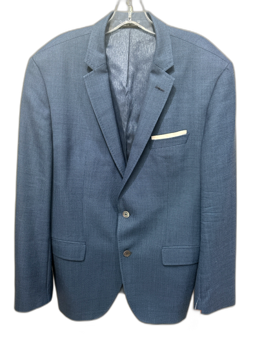 Boss Aqua Blue Wool Blend Micro Notch Lapel 2 Button Men's Blazer Aqua Blue / 44