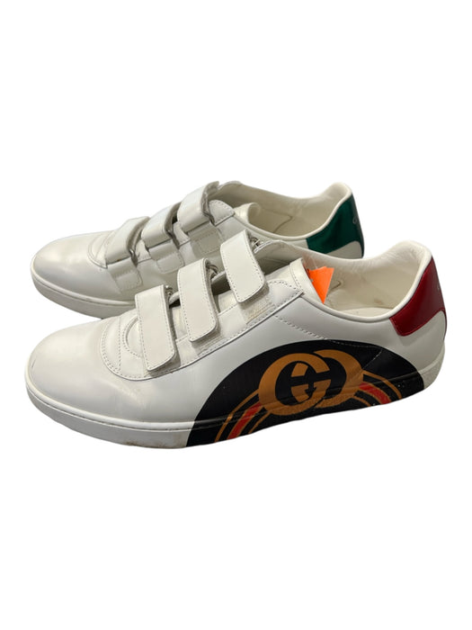Gucci Shoe Size 39 White Leather Velcro Strap Round Toe Double G's Sneaker Shoes White / 39