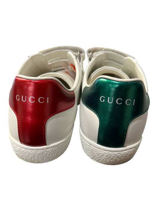 Gucci Shoe Size 39 White Leather Velcro Strap Round Toe Double G's Sneaker Shoes White / 39