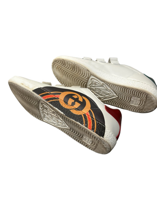 Gucci Shoe Size 39 White Leather Velcro Strap Round Toe Double G's Sneaker Shoes White / 39