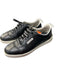 Chanel Shoe Size 39 Black Leather Round Toe Low Top Lace Up Sneaker Shoes Black / 39