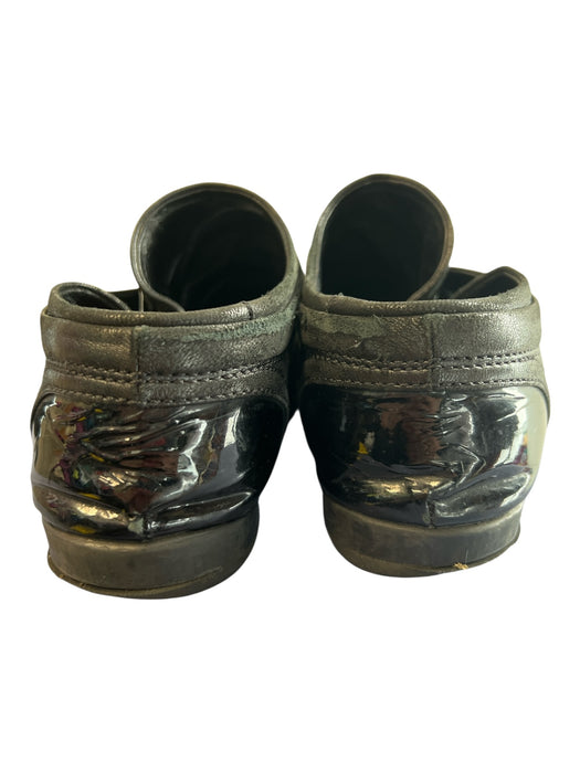 Chanel Shoe Size Est 39.5 Black Leather & Patent Leather Cap Toe lace up Shoes Black / Est 39.5