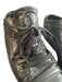 Chanel Shoe Size Est 39.5 Black Leather & Patent Leather Cap Toe lace up Shoes Black / Est 39.5