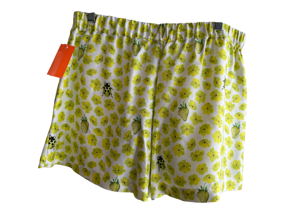 Versace Size 44 Yellow & Green Flowers Ladybug Button Fly Side Pocket Shorts Yellow & Green / 44