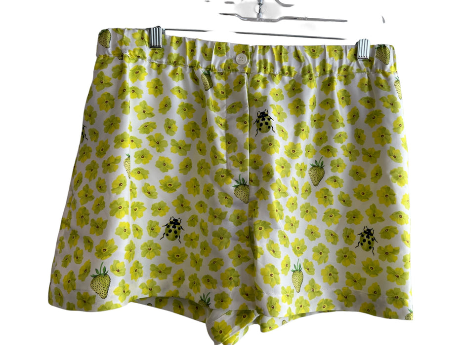 Versace Size 44 Yellow & Green Flowers Ladybug Button Fly Side Pocket Shorts Yellow & Green / 44
