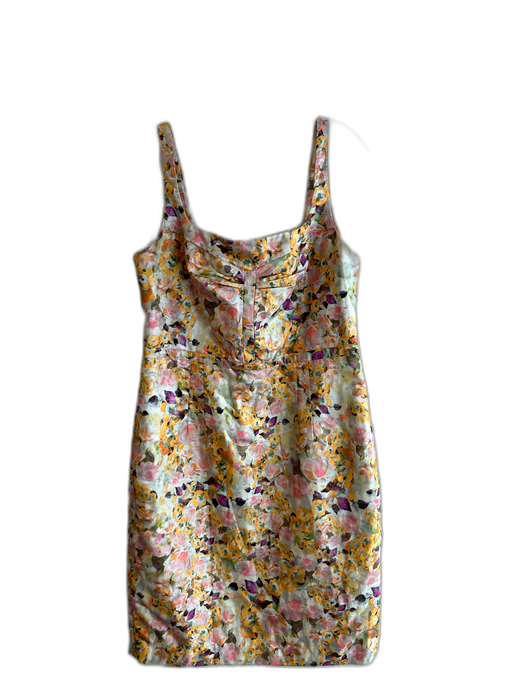 Leifsdottir Size 12 Yellow, Green & Multi Polyester & Nylon Square Neck Dress Yellow, Green & Multi / 12