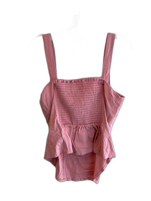 Free People Size Est M Pink Viscose & Elastane Sweetheart Neckline Cropped Top Pink / Est M