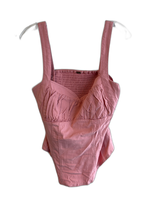 Free People Size Est M Pink Viscose & Elastane Sweetheart Neckline Cropped Top Pink / Est M
