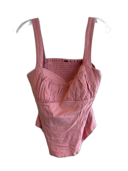 Free People Size Est M Pink Viscose & Elastane Sweetheart Neckline Cropped Top Pink / Est M