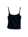 J. Crew Size M Black Cotton Blend Spaghetti Strap 3D Applique Sequin Cropped Top Black / M