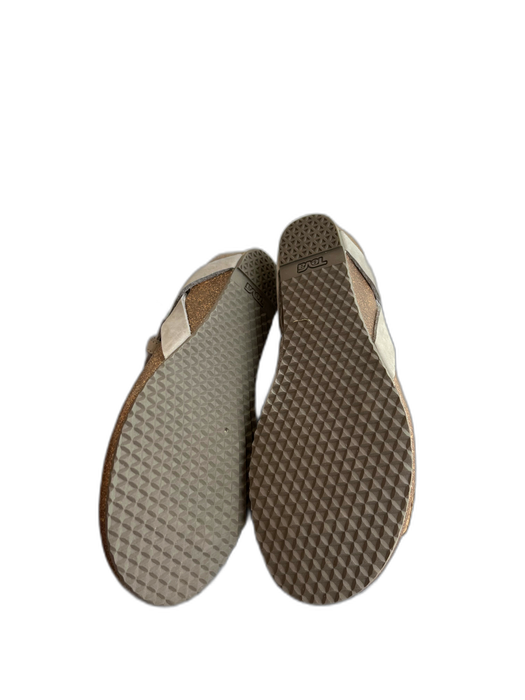 Teva Shoe Size 9.5 Pewter Suede T Strap Ankle Strap Wedge Rubber Sole Sandals Pewter / 9.5