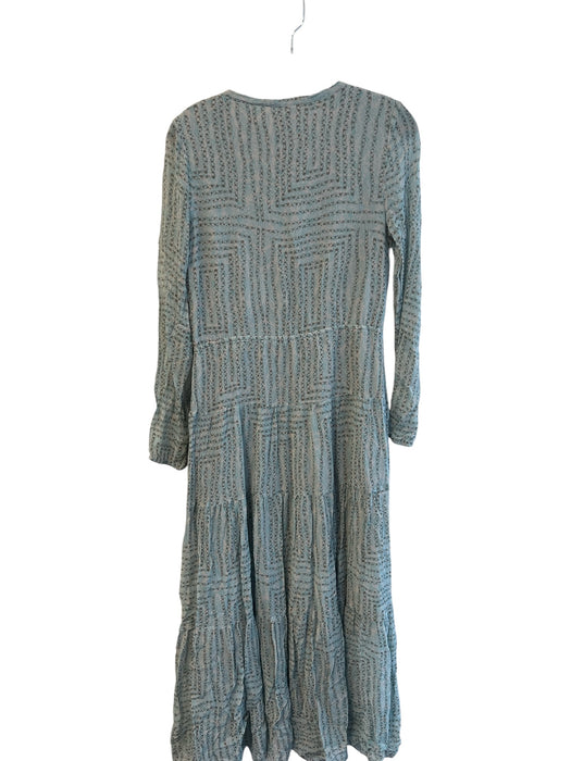 Sundance Size 6 Teal Green & Multi Silk All Over Print Round Neck Dress Teal Green & Multi / 6