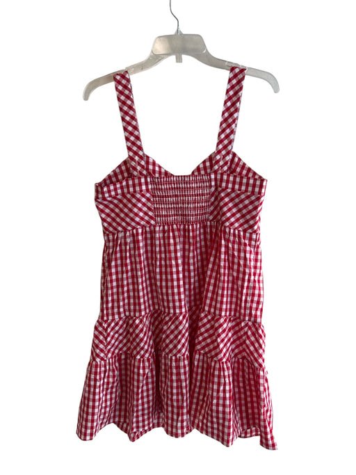 Betsey Johnson Size M Red & White Cotton Gingham Gathered Bust Sleeveless Dress Red & White / M
