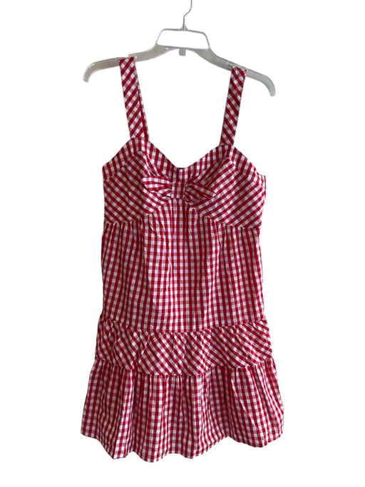 Betsey Johnson Size M Red & White Cotton Gingham Gathered Bust Sleeveless Dress Red & White / M