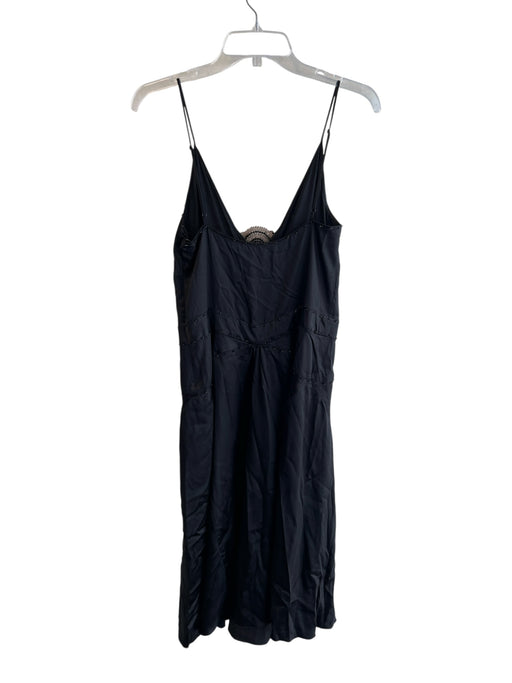 Ya Ya Size L Black Silk V Neck Beaded Design Spaghetti Strap Dress Black / Love & Lemons