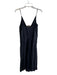 Ya Ya Size L Black Silk V Neck Beaded Design Spaghetti Strap Dress Black / Love & Lemons