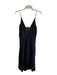 Ya Ya Size L Black Silk V Neck Beaded Design Spaghetti Strap Dress Black / Love & Lemons