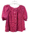 Faherty Size M Magenta Cotton Round Neck Button Down Short Sleeve Top Magenta / M