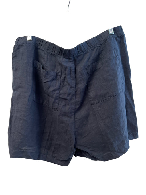 James Perse Size XL Black Linen Elastic Waist 4 Pocket Above knee Shorts Black / XL