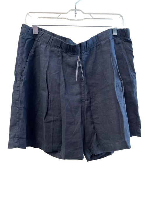 James Perse Size XL Black Linen Elastic Waist 4 Pocket Above knee Shorts Black / XL