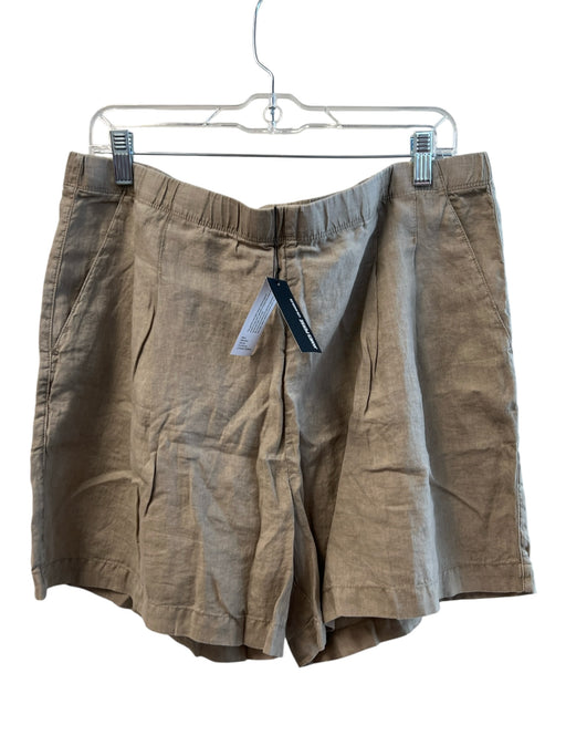 James Perse Size XL Khaki Linen Elastic Waist 4 Pocket Above knee Shorts Khaki / XL