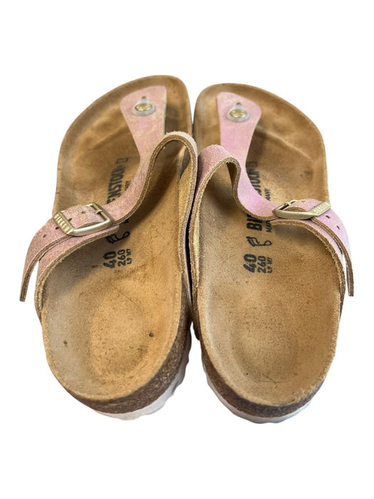 Birkenstock Shoe Size 40 Beige & Pink Cork & Leather Slip On Strap Shoes Beige & Pink / 40