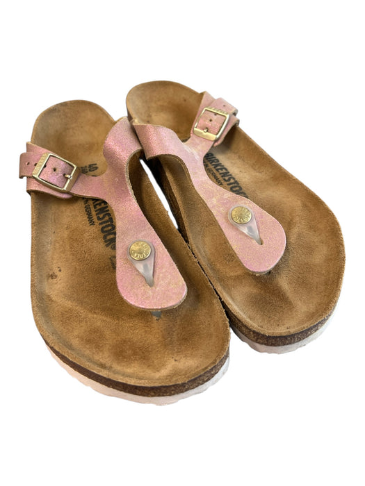 Birkenstock Shoe Size 40 Beige & Pink Cork & Leather Slip On Strap Shoes Beige & Pink / 40